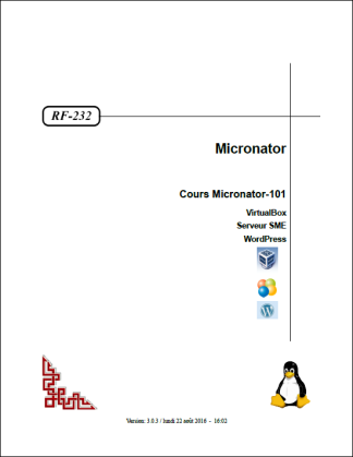 RF-232 Cours Micronator-101 Page titre