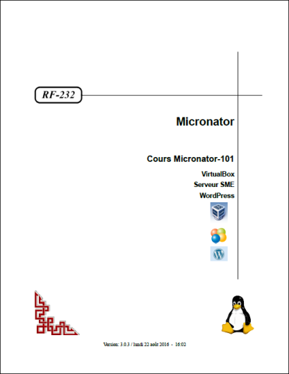 RF-232 Cours Micronator-101 Page titre