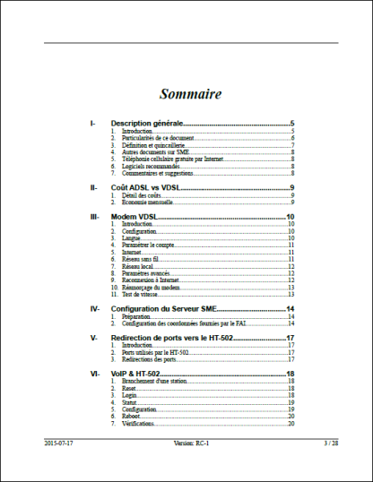 Sommaire page 1